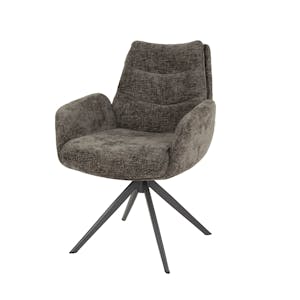 Fauteuil de table pivotant en velours taupe (lot de 2) TAJ